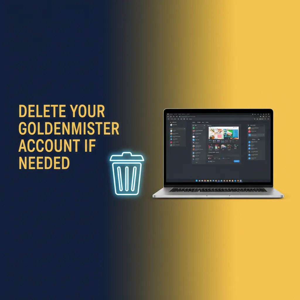 How to delete your GoldenMister account: settings, close/self-exclude, confirm, then email confirmation.