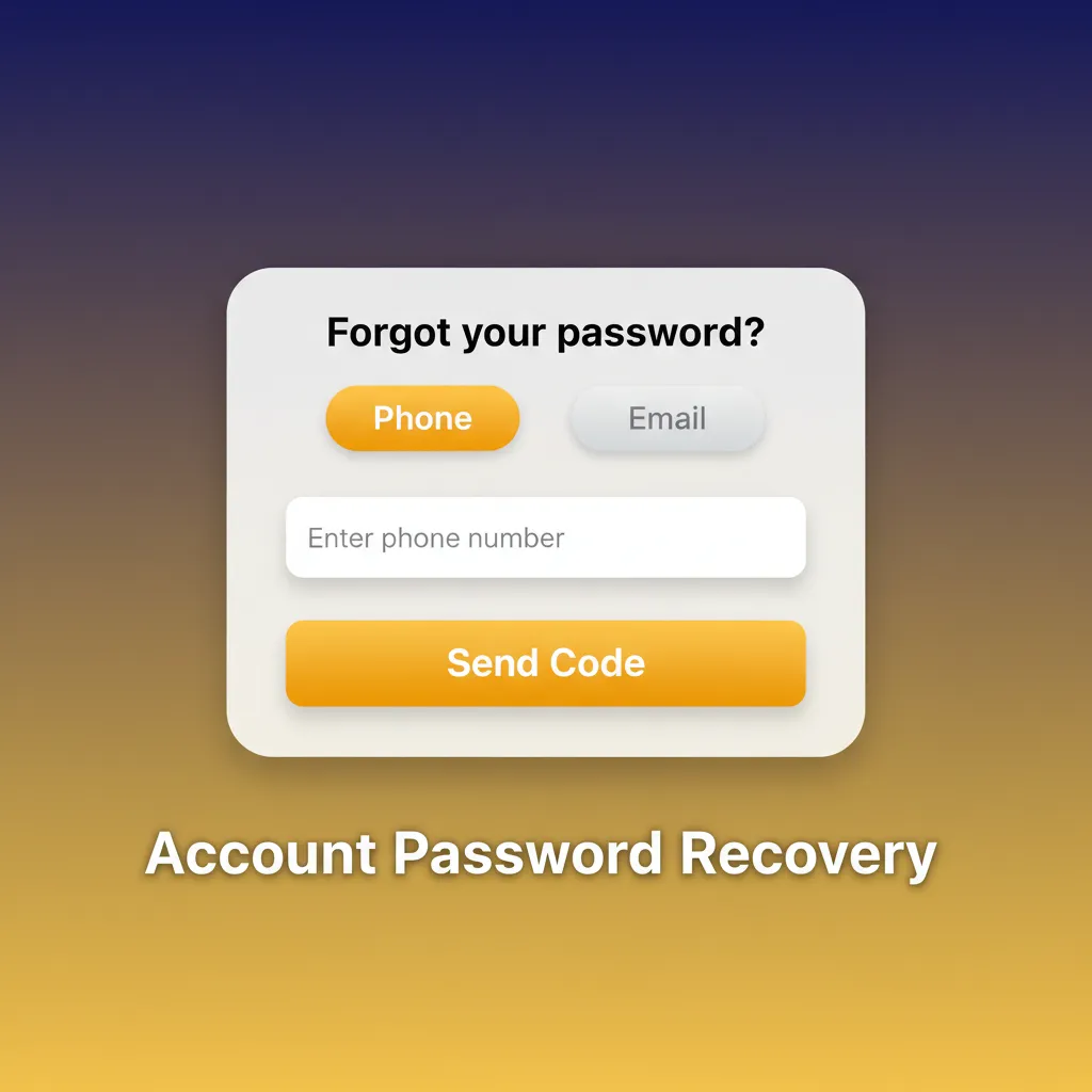 Password recovery: choose Forgotten password on Sign in, enter email or phone, get link or code, reset password.