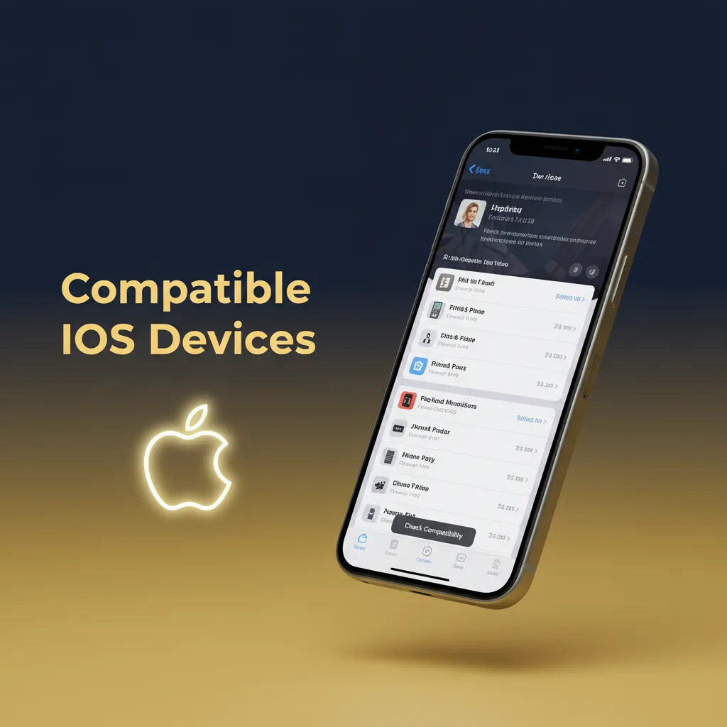 List of compatible devices: iPhone X, XR, XS, 11–15 series, and iPads on iPadOS 12 or later.